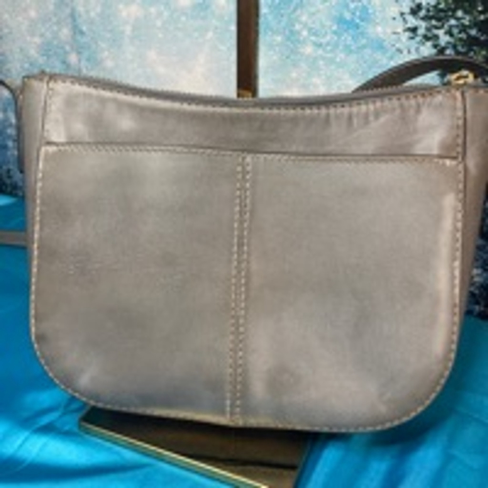 Women's Frye Gray Leather Crossbody Bag VGC - Picture 4 of 11